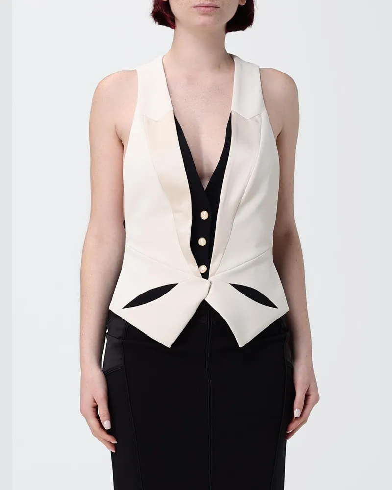 Elisabetta Franchi Einreihige Weste Butter