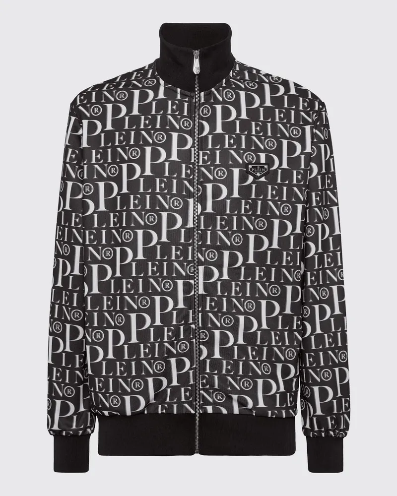Philipp Plein Sweatshirt aus Baumwollmischung mit Rollkragen und Hexagon-Logo Schwarz