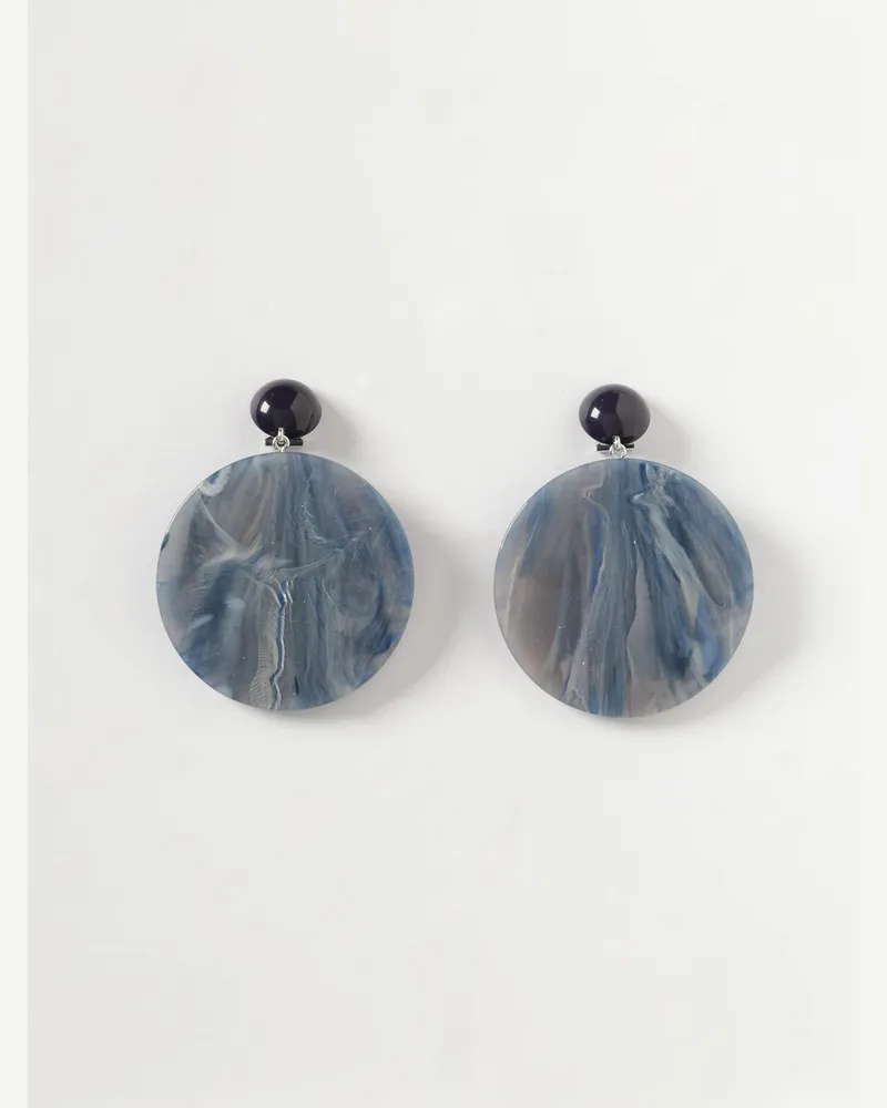 Emporio Armani Ohrringe aus marmoriertem Harz Blau
