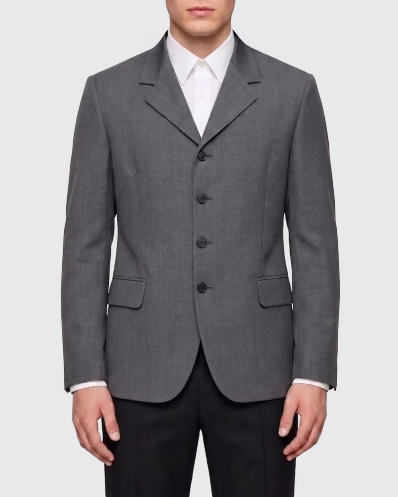 Jil Sander Einreihiger Blazer aus Schurwolle Grau