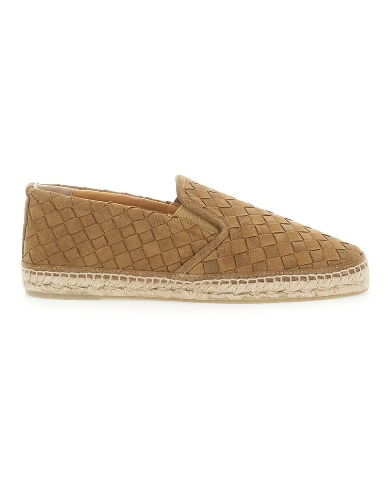 Castañer Espadrilles aus Velours-Kalbsleder mit Gummisohle Braun