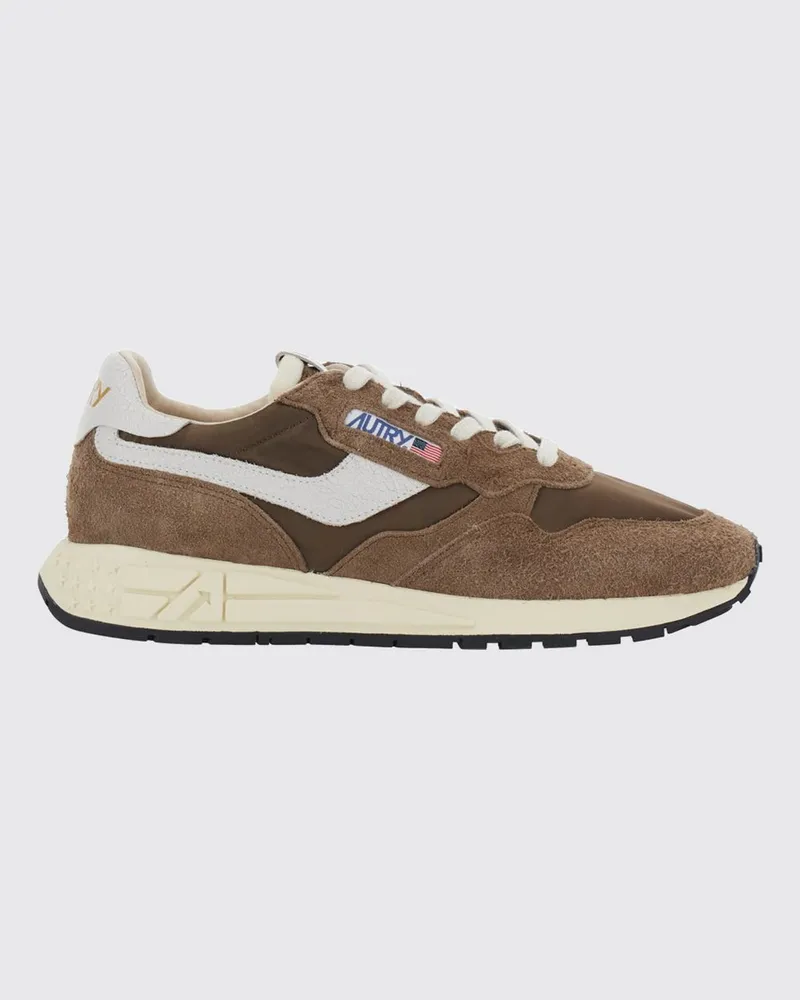 AUTRY Reelwind Sneakers aus Nylon und Rindsveloursleder mit gezackter Sohle Braun