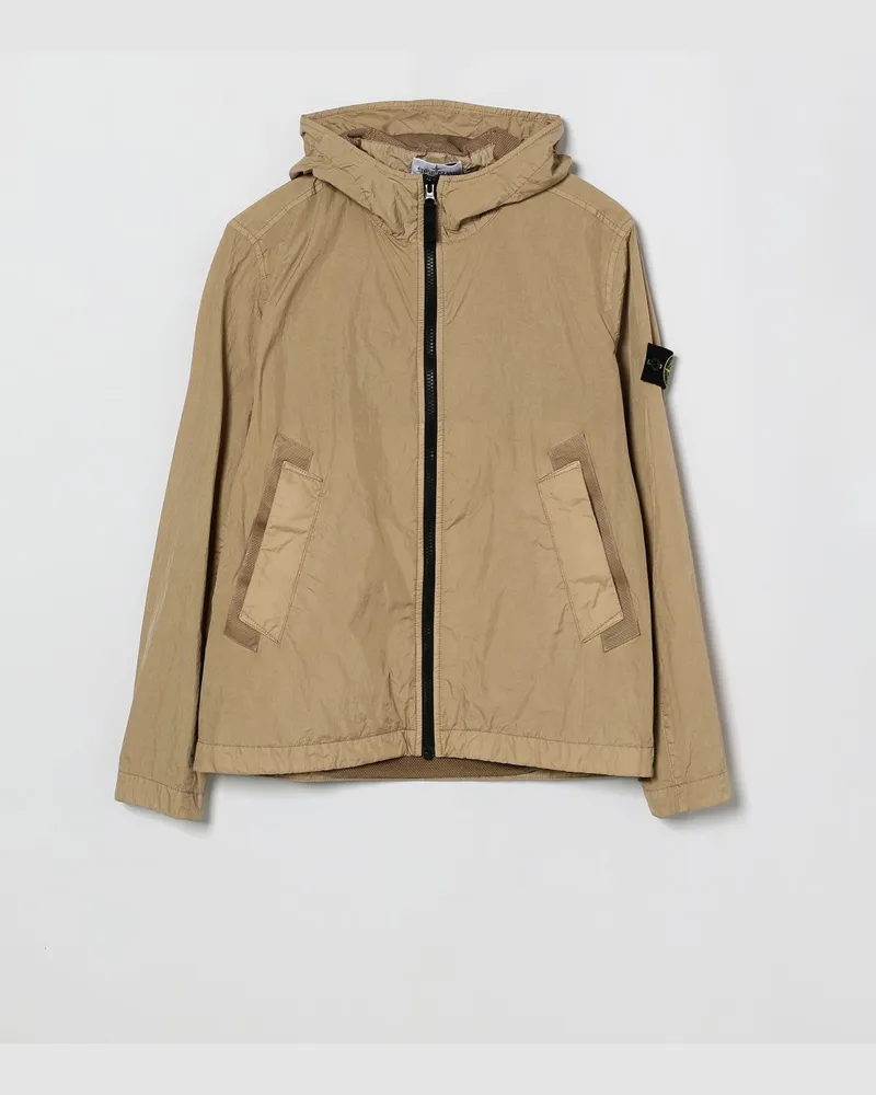 Stone Island Kapuzen-Windbreaker aus Nylon Stone Island Grau