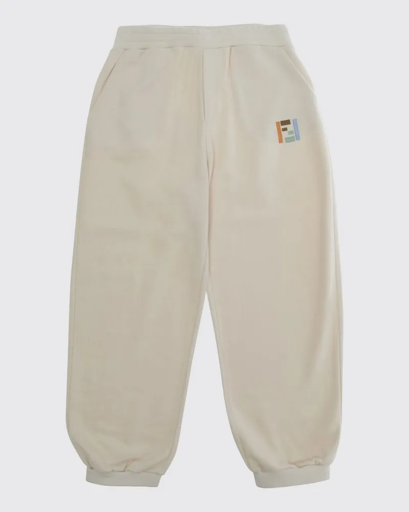 Fendi Jogginghose für Jungen aus Baumwolle mit durchgehendem FF-Monogramm Grau