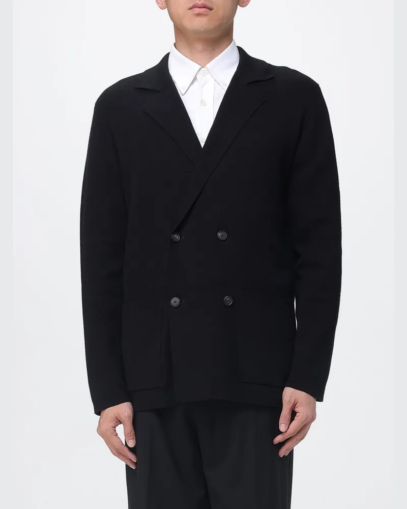 Tagliatore Zweireihiger Baumwollblazer Schwarz