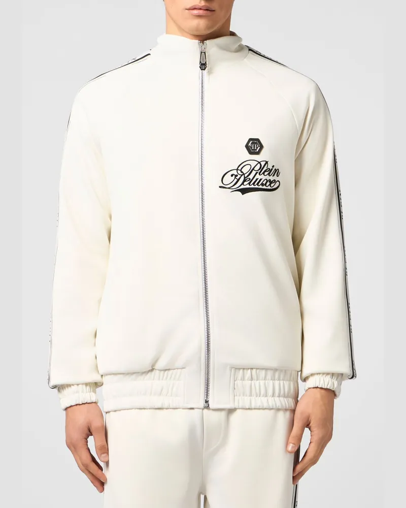 Philipp Plein Polyester Bomberjacke mit Logo Weiß