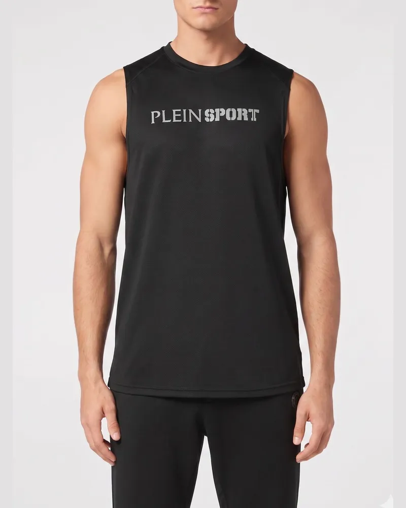 Philipp Plein Bedrucktes Polyester-Tanktop Schwarz