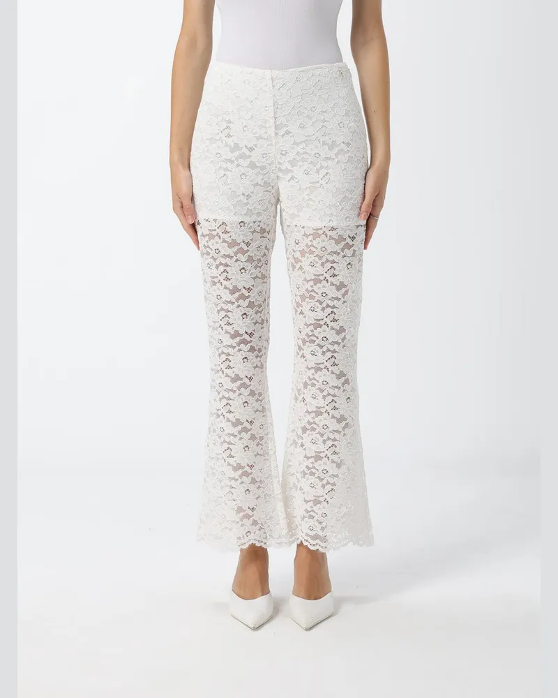 Twin-Set Kurze Hose aus Spitze Weiß