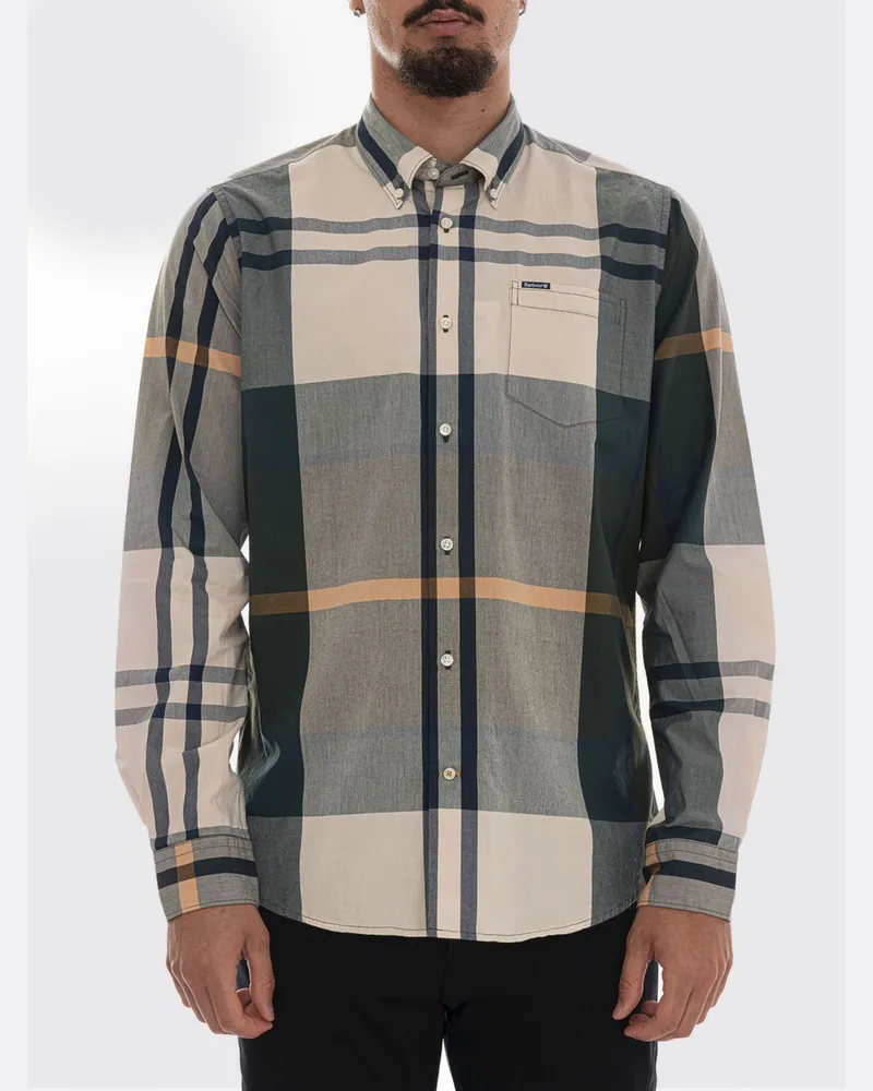 Barbour Baumwollhemd mit Vintage Check Muster Ecru