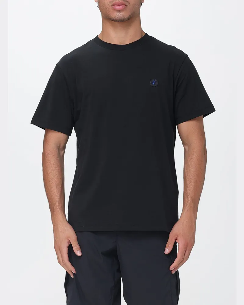 Save The Duck Basic Kurzarm-T-Shirt mit Rundhalsausschnitt aus reiner Baumwolle Schwarz