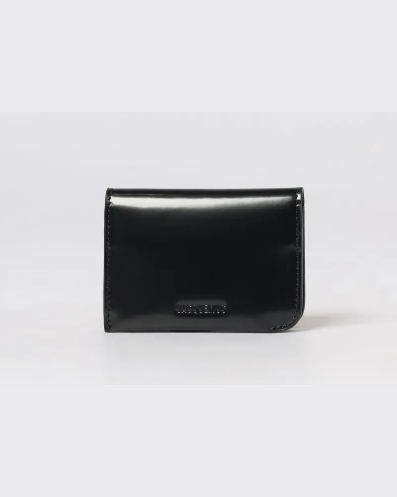 Jacquemus Kreditkartenhalter aus gebürstetem Leder Schwarz