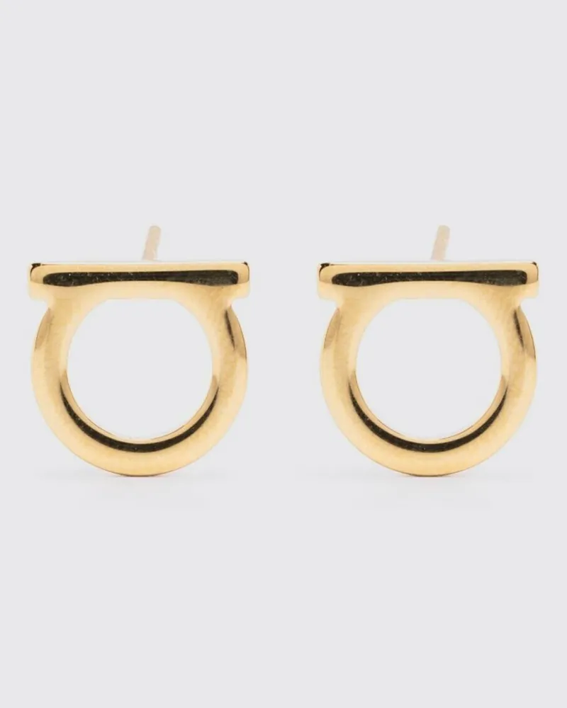 Ferragamo Ohrringe aus goldfarbenem Messing mit Logo-Detail Gold