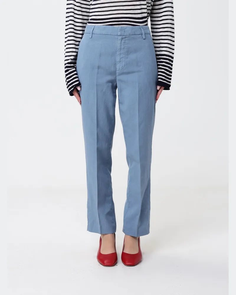 Dondup Cropped Baumwollhose Blau