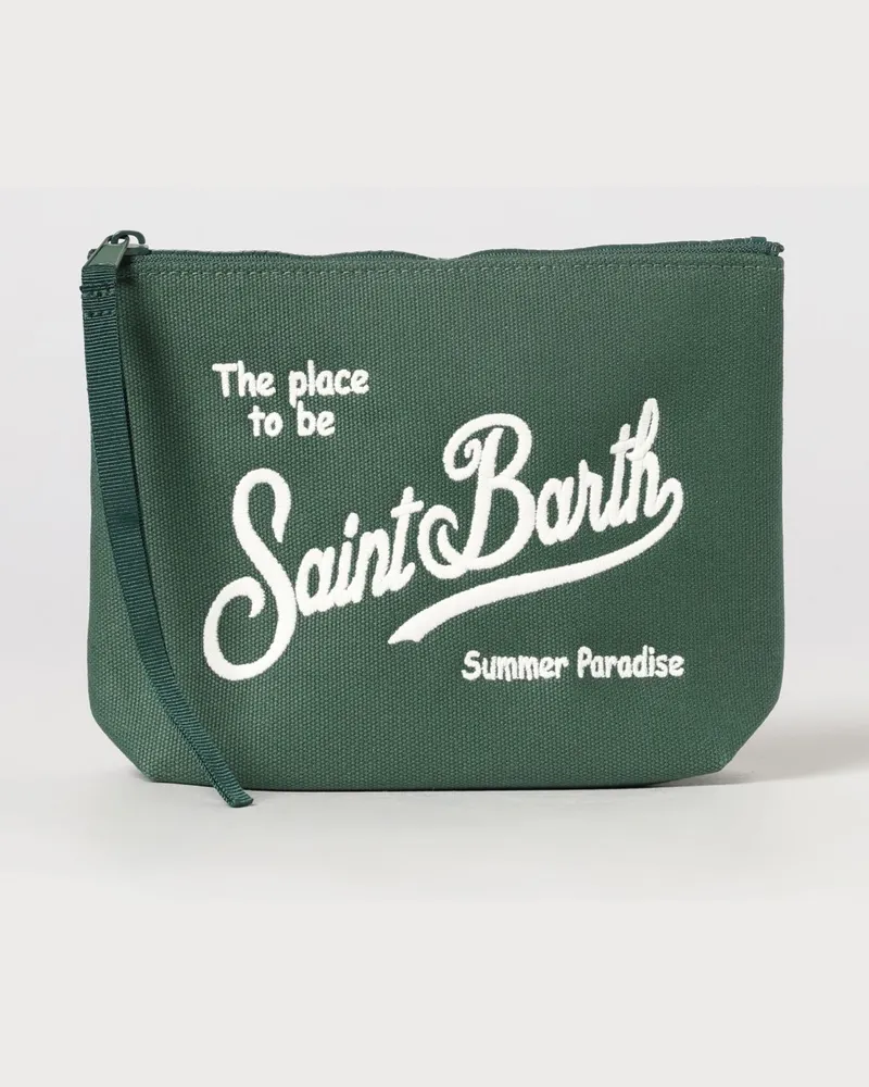 MC2 Saint Barth Aline Clutch aus Baumwoll-Mischgewebe Grün