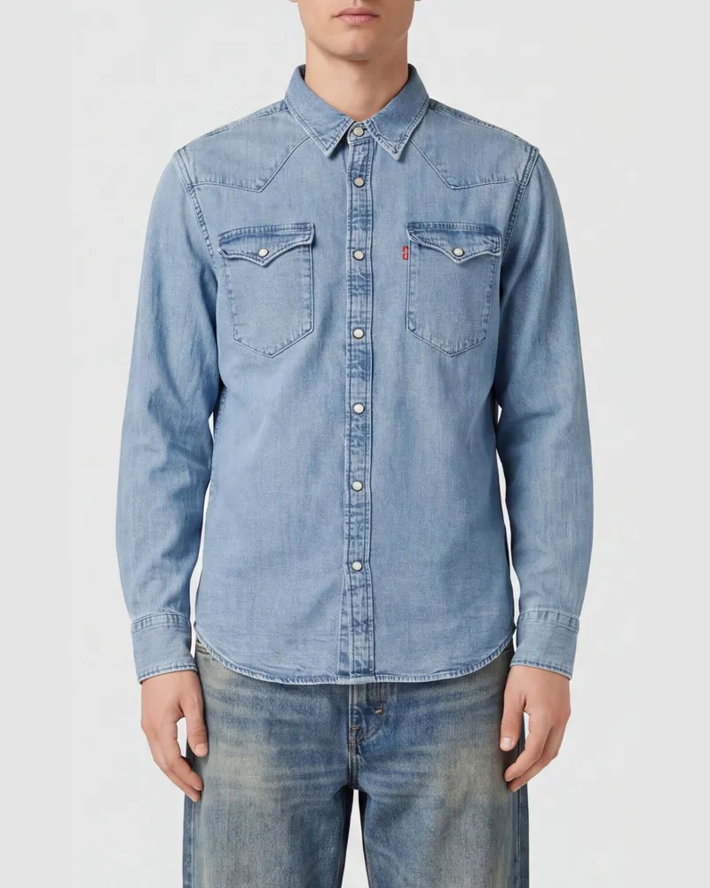 Levi's LEVI Barstow Langarmhemd aus Baumwolldenim Navy