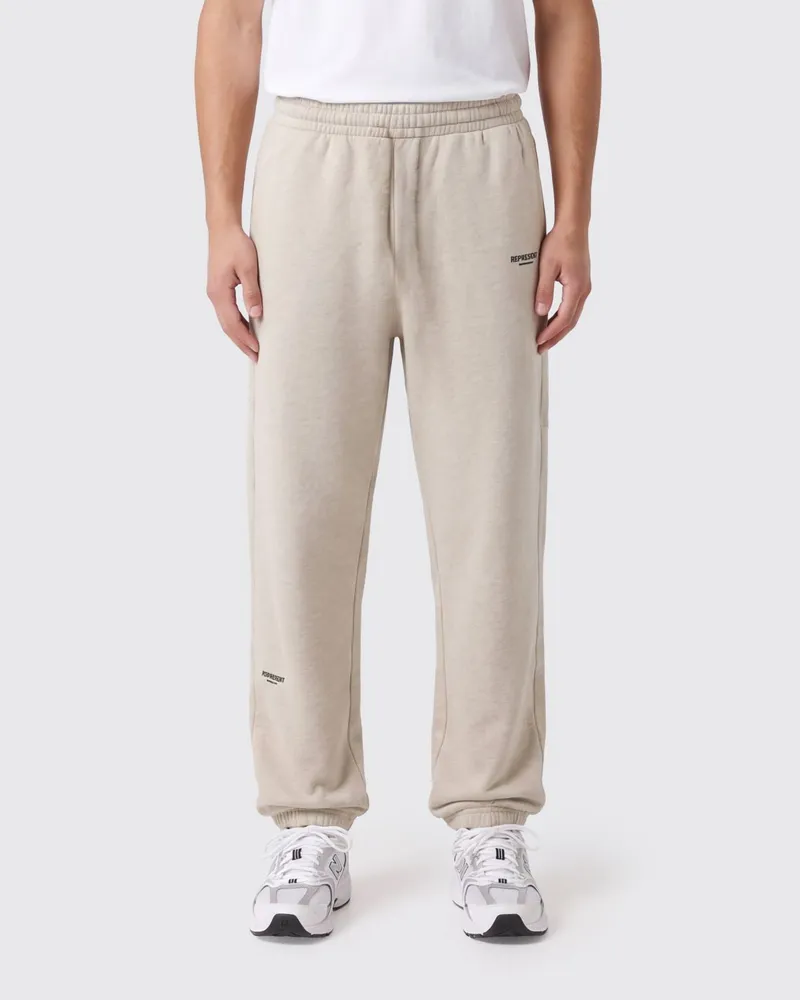 REPRESENT Jogginghose aus Baumwolle mit kontrastierendem gesticktem Logo Beige