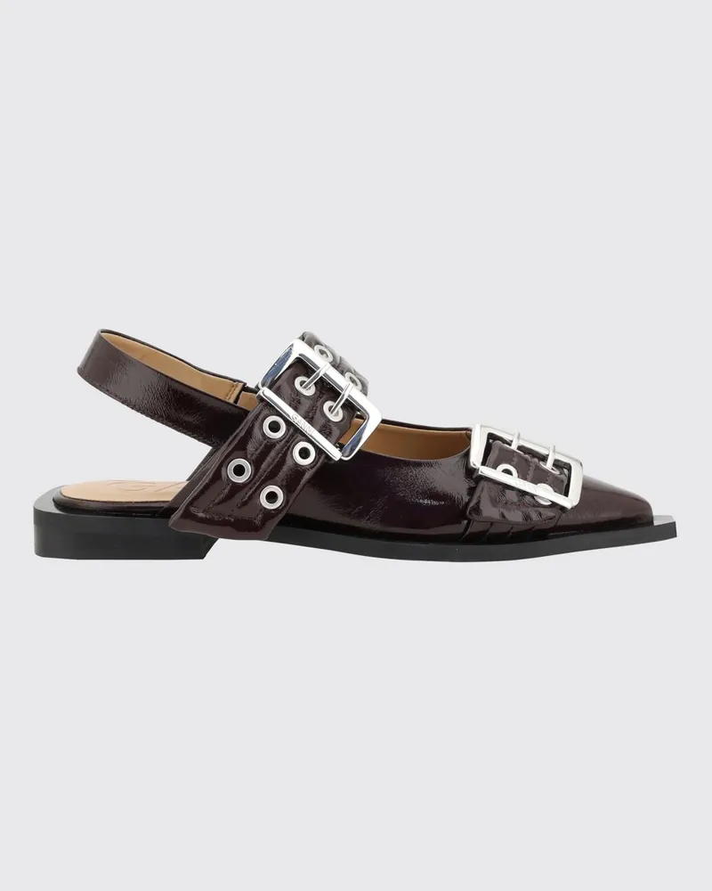 Ganni Ballerinas damen Burgunderrot