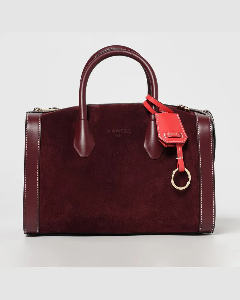Lancel Schultertasche damen Burgunderrot