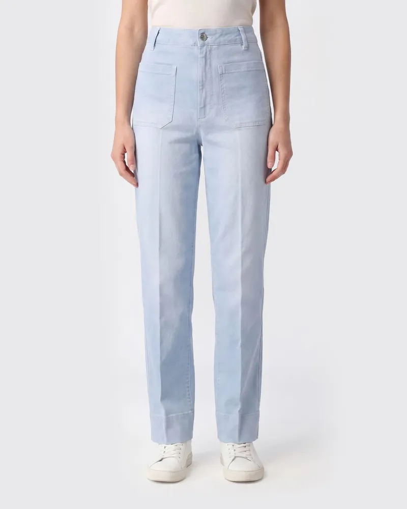 Victoria Beckham Straight Jeans aus Baumwolldenim Blau