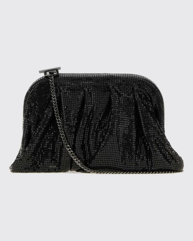 Benedetta Bruzziches Venus Drapierte Mini-Tasche aus schwarzem Aluminium-Mesh Schwarz