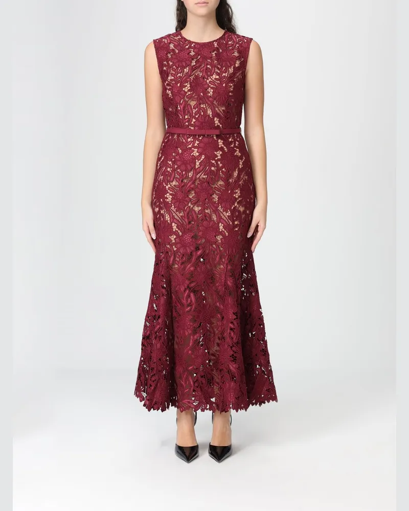 Self-Portrait Kleid damen Burgunderrot