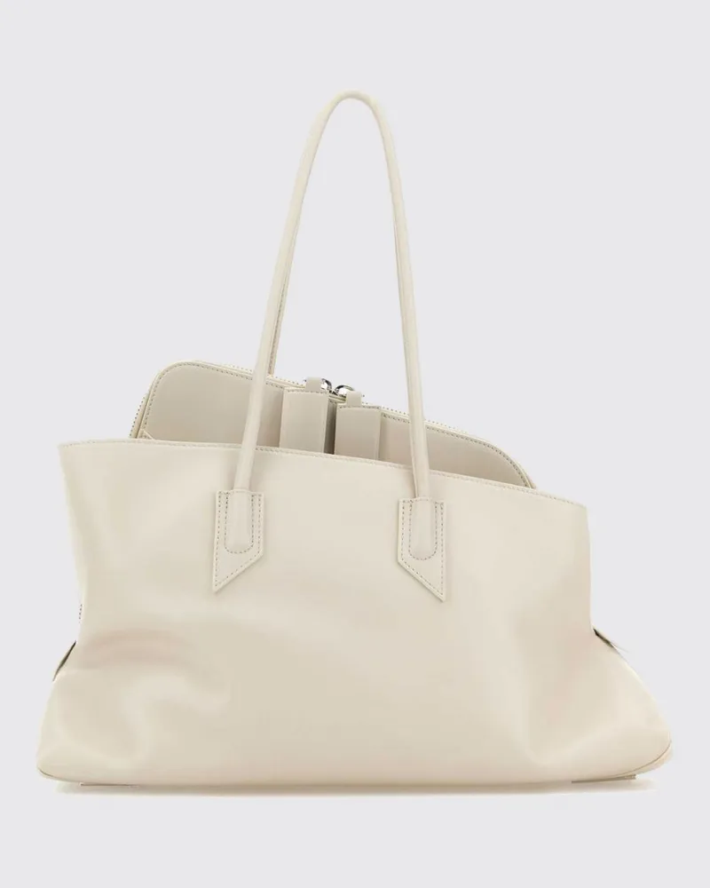 ATTICO La Passeggiata Schultertasche von aus glattem Kalbsleder Ivory