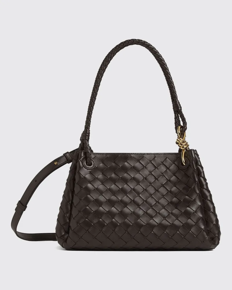 Bottega Veneta Parachute Schultertasche aus Intrecciato-Lammleder Braun