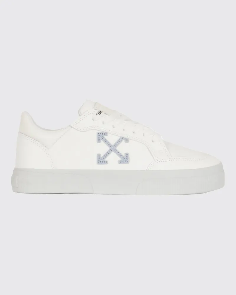 OFF-WHITE Vulcanized Low-Top-Sneaker aus Leder mit seitlichem Arrow-Logo Hellblau