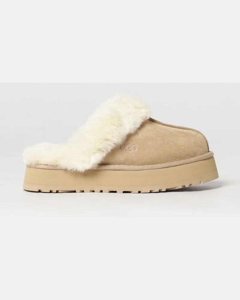 UGG Disquette Wildledermules mit Shearling-Futter Beige