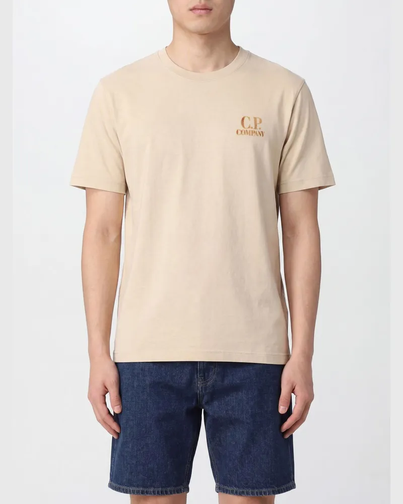 C.P. Company Bedrucktes Baumwoll-T-Shirt Beige