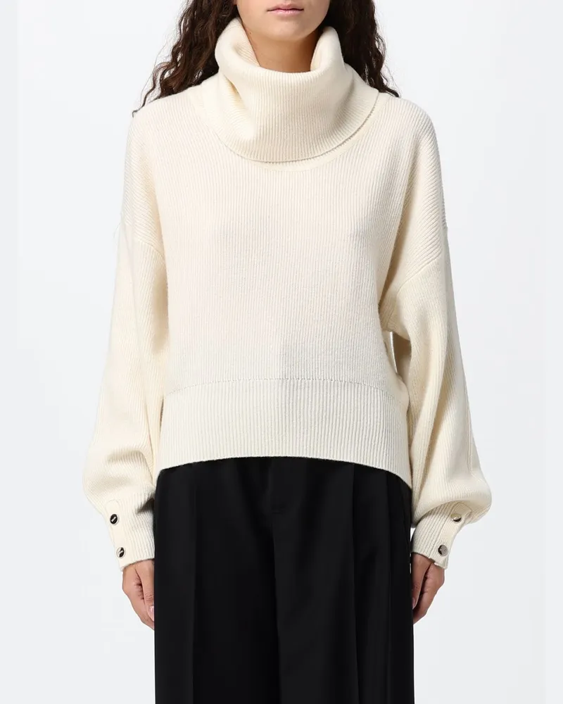 Liu Jo Woll-Rollkragenpullover mit überschnittenen Schultern und Rippbündchen Yellow