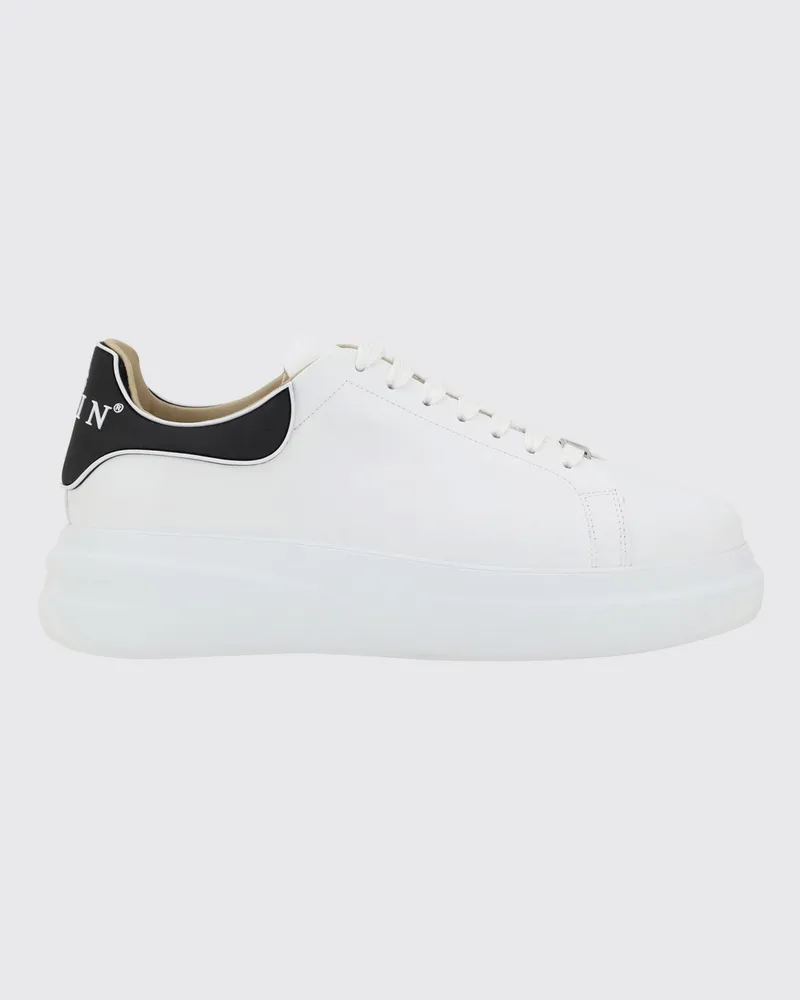 Philipp Plein Leder-Sneakers Weiß