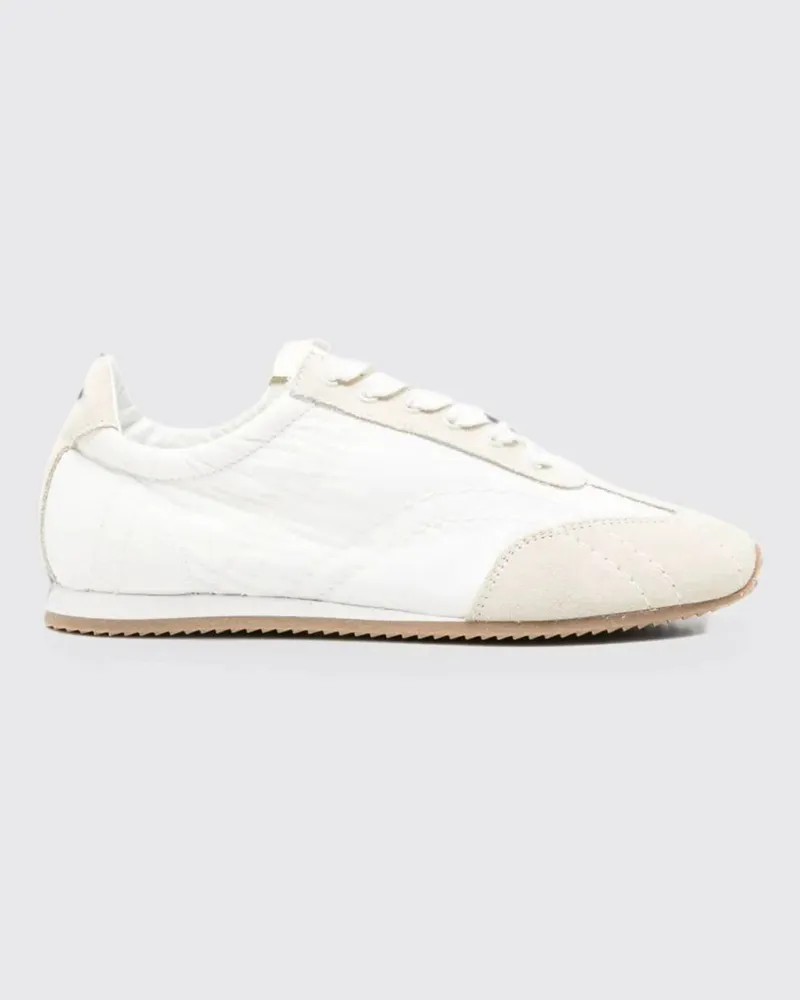 Totême Bicolor-Sneakers aus recyceltem Nylon und Wildleder Weiß
