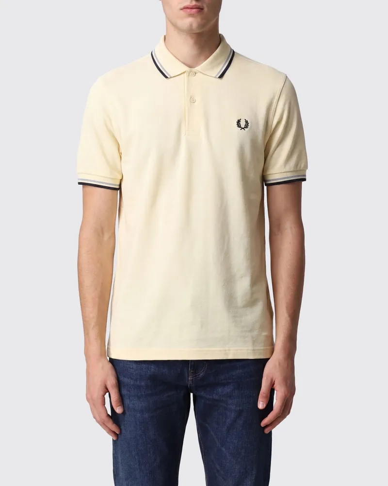 Fred Perry Baumwoll-Polohemd mit Logo Ecru