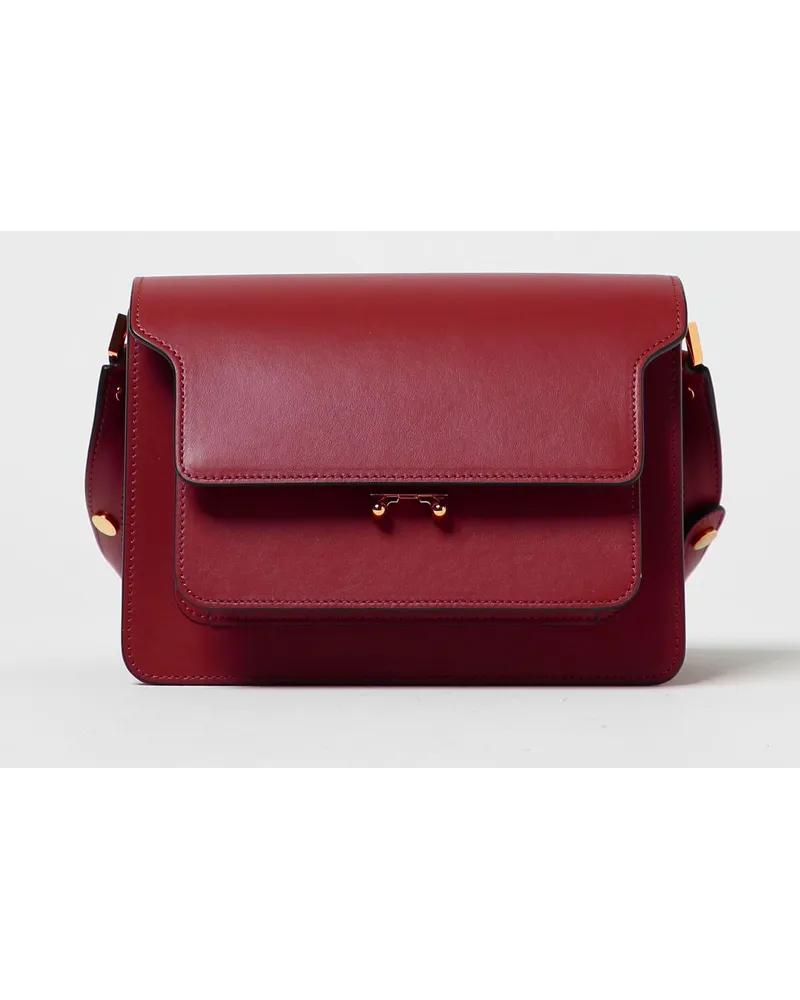 Marni Schultertasche damen Burgunderrot