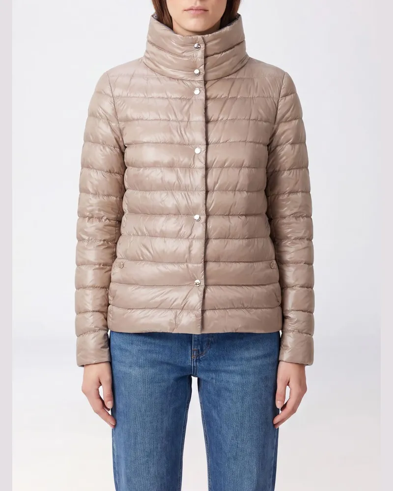 Herno Kurze, wendbare, gesteppte Daunenjacke aus ultraleichtem Nylon Braun