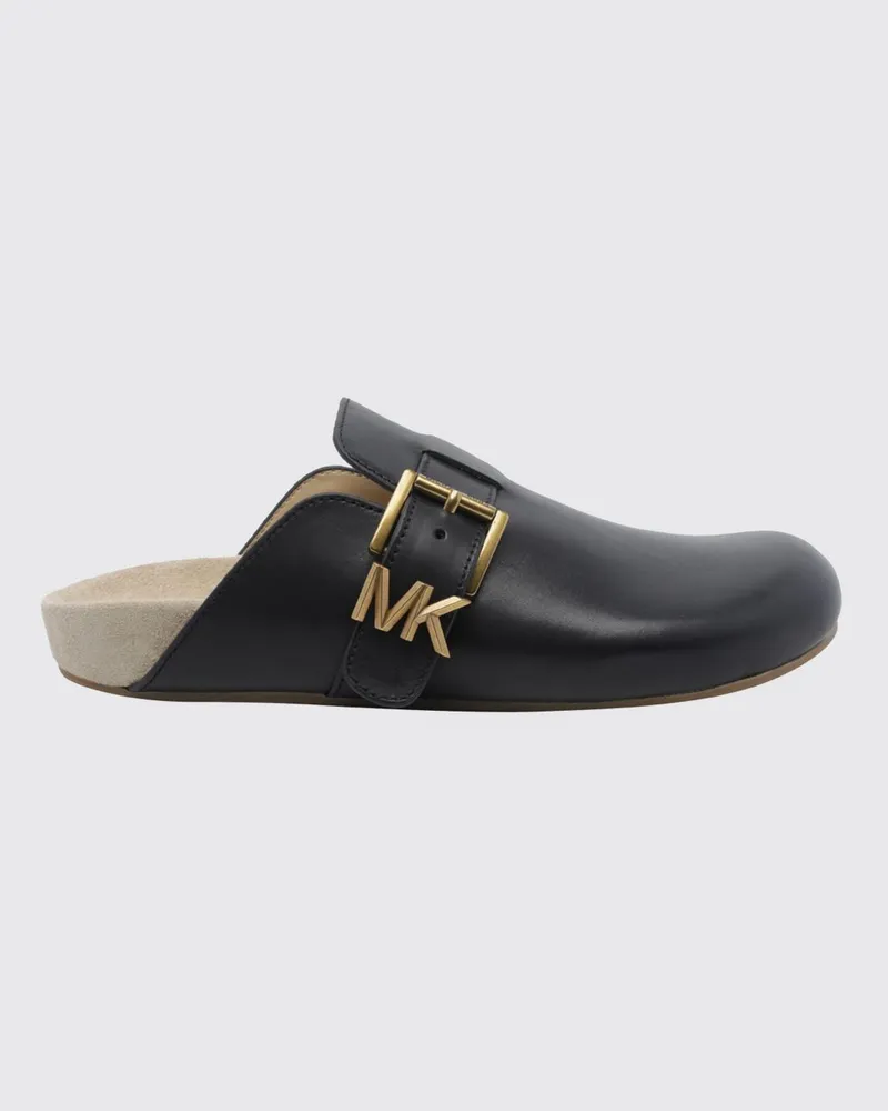 Michael Kors Greer Mules von aus Leder mit MK-Monogramm und niedrigem Absatz Schwarz