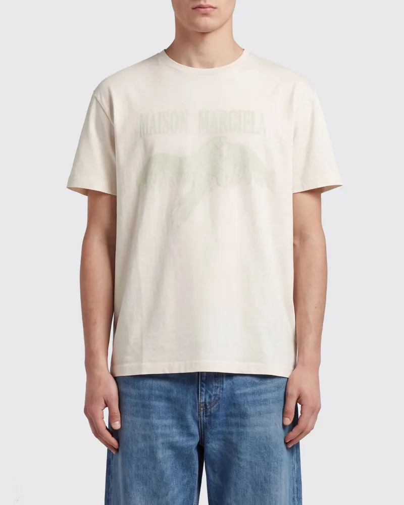 Maison Margiela T-Shirt aus Baumwolle mit grafischem Logoprint Weiß