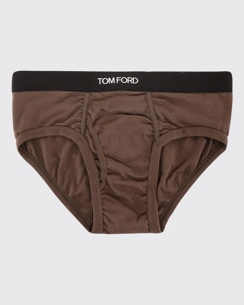 Tom Ford Stretch-Baumwoll-Slips mit kontrastierendem Logo-Bund Military