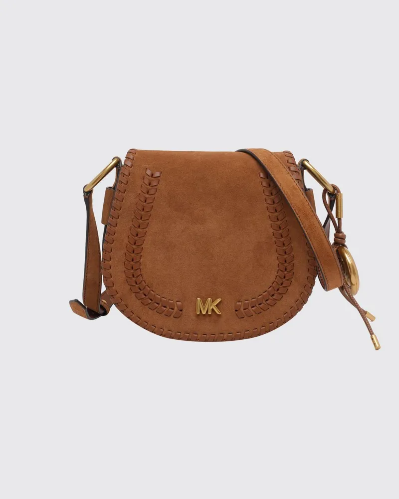 Michael Kors Umhängetasche von aus Wildleder mit Patte und MK-Logo Braun