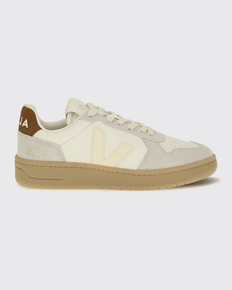 VEJA Zweifarbige V-82 Sneakers aus O.T.-Leder mit perforierter Spitze Braun