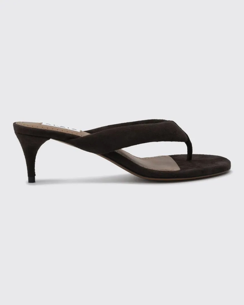 Alaïa Zehensteg-Mules aus Veloursleder mit mittlerem Stiletto-Absatz Braun