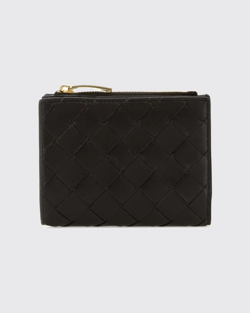 Bottega Veneta Intrecciato Kalbsleder-Bifold-Brieftasche Braun