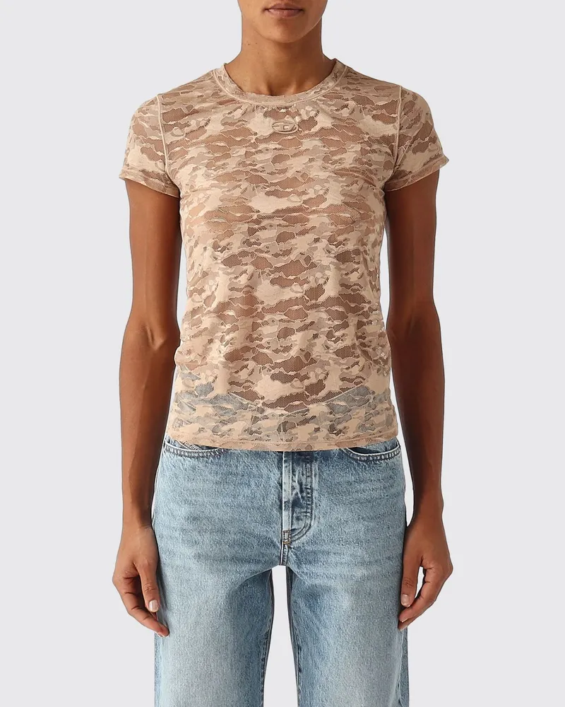 Diesel T-shirt damen Beige