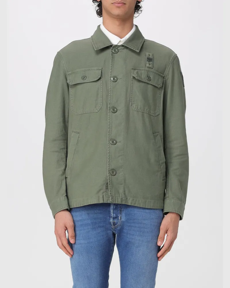 Blauer Mantel herren Weiß