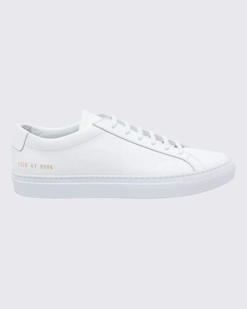 Common Projects Achilles Low Sneakers aus glattem Kalbsleder mit laminiertem Logo Weiß