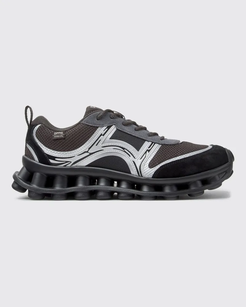 Camper Pelotissima Sneakers aus Leder und Nubukleder mit abstraktem zweifarbigem Design Bunt