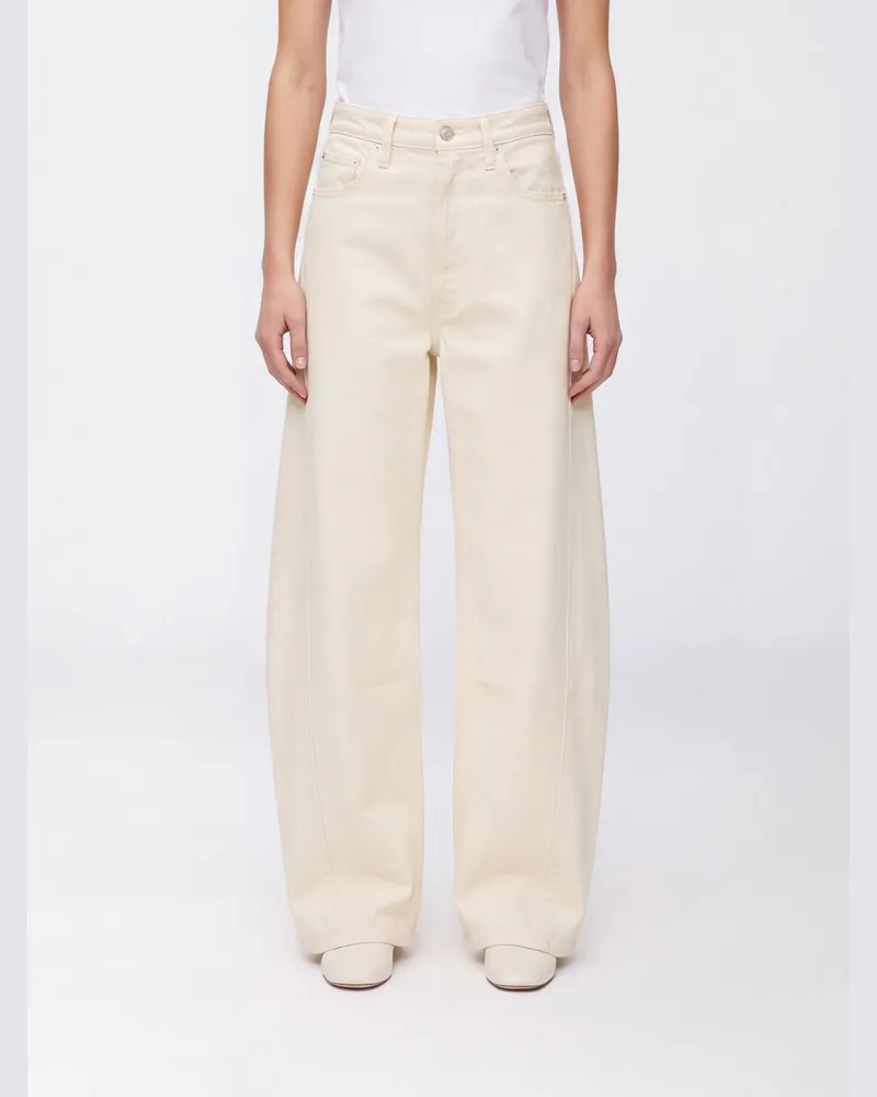 Mother The Half Pipe High-Waist Baggy Jeans aus Baumwoll-Denim Beige