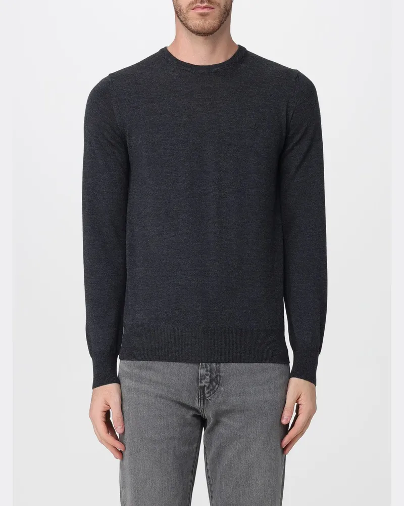 Brooksfield Wollpullover mit Rundhalsausschnitt, langen Ärmeln und Rippbündchen Charcoal