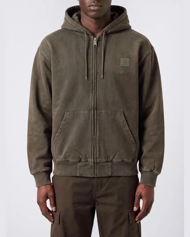 Carhartt WIP Baumwoll-Kapuzenjacke mit Reißverschluss und überschnittenen Schultern Braun